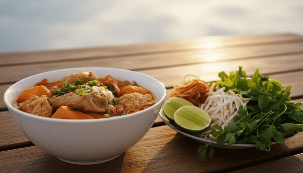 Bun rieu is a beloved Vietnamese noodle soup known for its distinctive orange-red broth made from freshwater crab and tomatoes